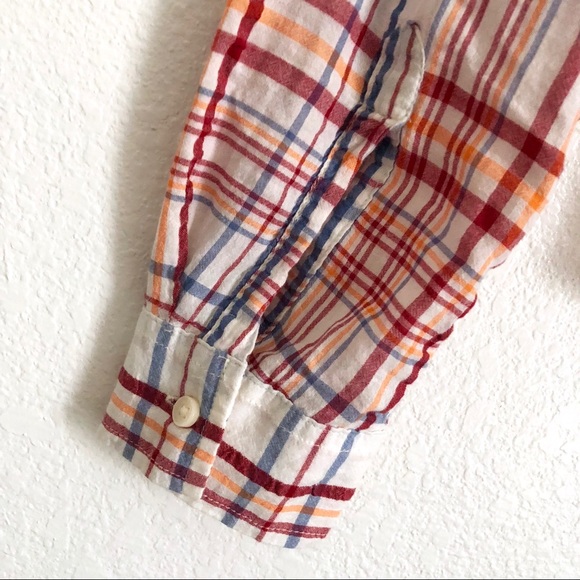 Mossimo | White Plaid Button Down Top - Picture 5 of 7